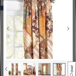 NEW Curtains Set of 2 Fall Harvest Pair 52x84 Long Patchwork XL boho cottage NWT